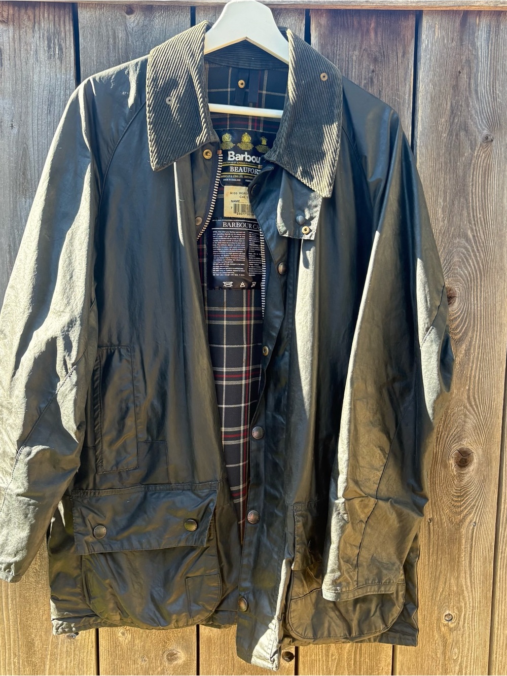 Vintage Men’s Barbour A155 Beaufort Waxed Jacket C44 Made in England